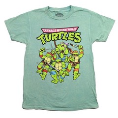 Teenage Mutant Ninja Turtles New Adult T-Shirt – Cartoon Cast Rushing
