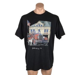 Vintage 80s Gatlinburg Tennesse Fire Department Graphic Dalmatian Travel T-Shirt