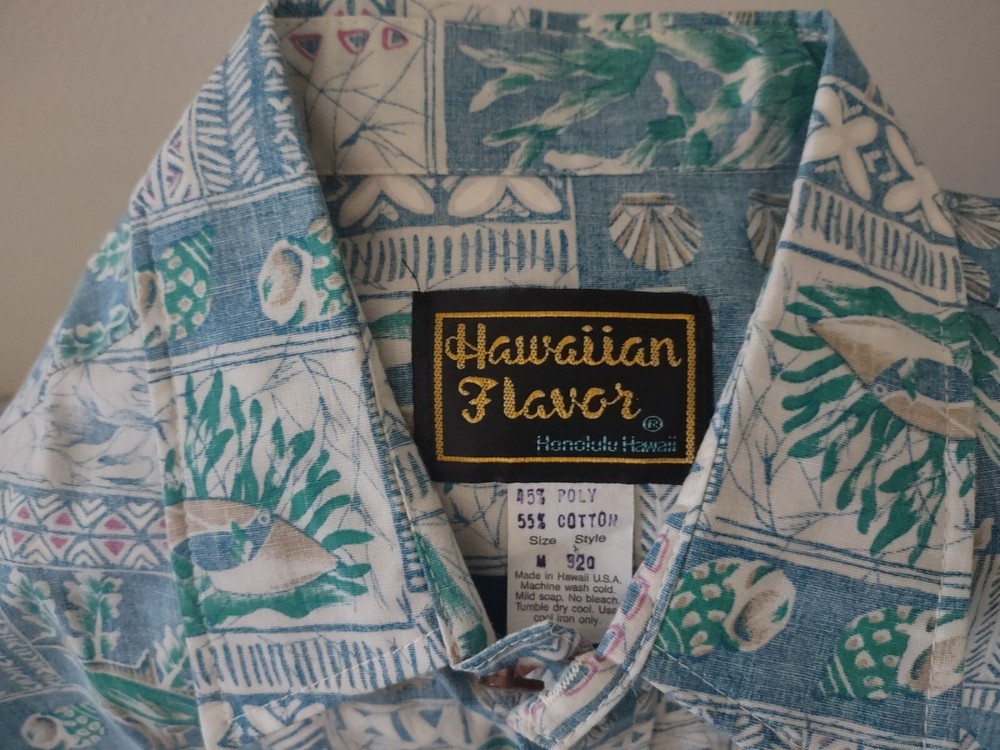 New 1990s Hawaiian Flavor Brand Hawaiian MED Shirt 55-45% Cotton Poly Fabric