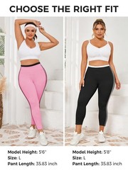 Womens Plus Size Yoga Leggings XL-5XL High Waisted Inseam Full Length Workout…