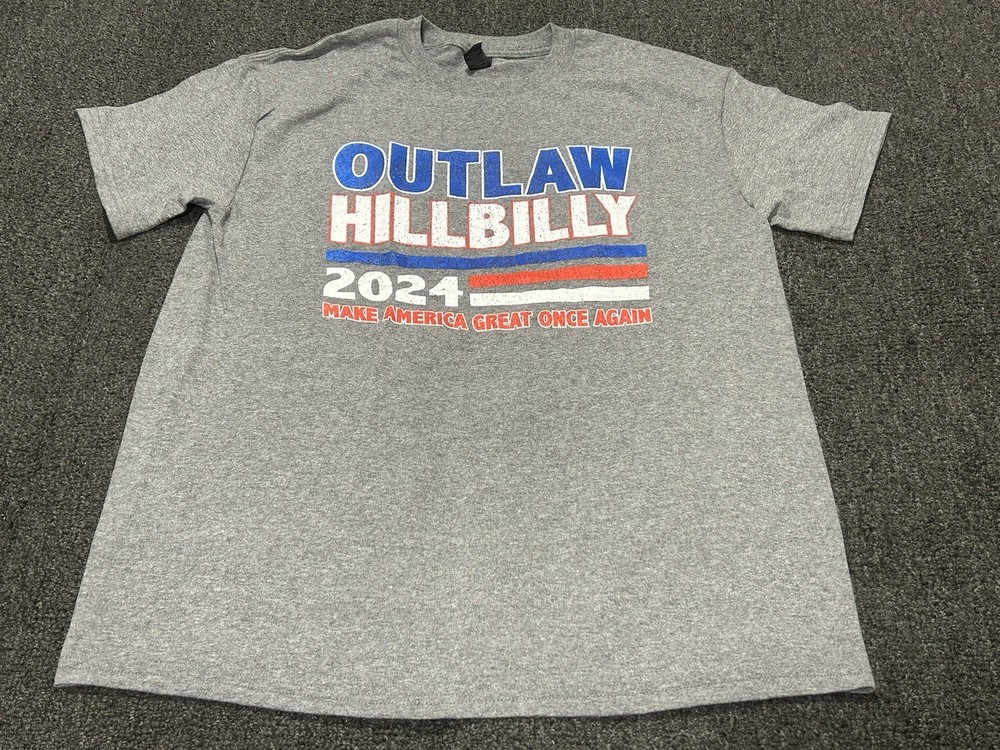 Outlaw Hillbilly 2024 T Shirt Mens Medium Vote Trump For President 2024 Election