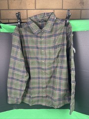 Eddie Bauer Men’s Flannel Shirt Size L Green