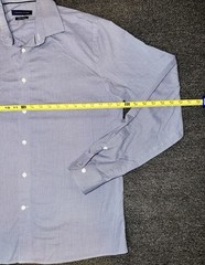 Tommy Hilfiger THFlex Supima Slim Fit Stretch Blue Check Dress Shirt 40 32/33