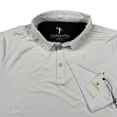 Anderson Ord Shirt Mens L Golf Polo Gamer Solid White Performance Wicking UPF