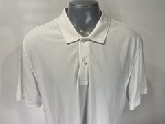 UNTUCKiT XXL Short Sleeve Polo Mens Shirt Mesh Pima Cotton White