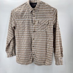 Wrangler Outdoor Shirt Men’s XL Tall Tan Plaid Button Down Lightweight