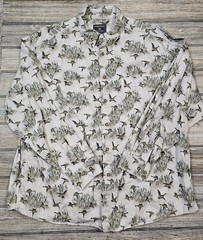 Woolrich Shirt Mens 2XL AOP Bird Duck Water Fowl Button Down Hunting Outdoor