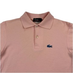 Vintage Izod Lacoste Polo Shirt Pink Blue Croc Size 18 Short Sleeve
