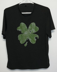 Four Leaf Clover Short Sleeve T-Shirt Men’s Extra Large Black