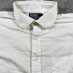 Polo Ralph Lauren Dress Shirt Mens 17 34-35 White Cotton Pleated Formal Classic
