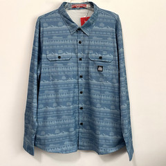 Shinesty Smashburger Mens Shirt XL Blue Button Front Novelty RARE Pockets NEW