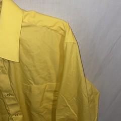 Omega Mens Dress Shirt Size XL Bright Yellow Business Formal Party Italy