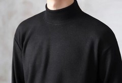 Men Bottoming Long Sleeved Tee T-Shirt Half Turtleneck Loose Crewneck Top