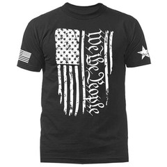 We The People Large Vertical US Flag American Pride Patriotic Graphic T-shirt