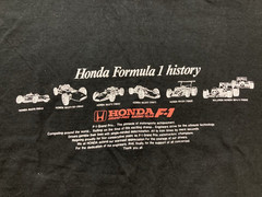 Honda Formula 1 Grand Prix Racing Tee T Shirt One Size Black Made In Japan Vtg