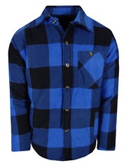 Quilted Lined Flannel Plaid Shirt Jacket Mens Fuzzy Fleece THICK Button Up To 5X