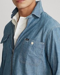 Polo Ralph Lauren Indigo Dyed Chambray Full Zip Overshirt Shirt Jacket Gentleman