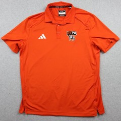 UTPB Texas Permian Basin Polo Shirt Mens Large Adidas Golf Orange Short Sleeve