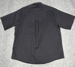 Vintage Enro Shirt Mens XL Black Cotton Twill Non-Iron Button Down Short Sleeve