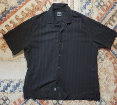 Todd Snyder Shirt Camp Collar Cotton Black Sheer Transparent Mens L