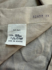 VTG 1980s 90s Giorgio Armani Le Collezioni Beige Linen Men’s Shirt Sz 16/41