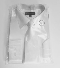 Men’s Shiny Satin Polyester Formal Dress Shirt w/ Tie and Hanky Set #08 Solid