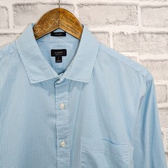 J.Crew Ludlow Men’s Button up Shirt in Light blue mini check size Large