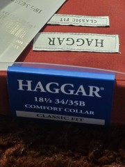 NWT Haggar Premium Comfort Dress Shirt Classic Fit 18.5 34/35 Wine Red