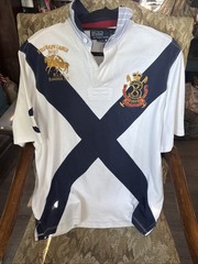 Vintage Polo Ralph Lauren Big Crest Pony #3 Cross Polo Rugby Bleecker MARK Lg.