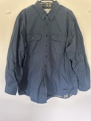 LL Bean Men’s Blue Heavy Cotton Button Up Long Sleeve Size XL