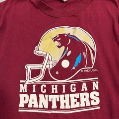 Vintage Michigan Panthers Shirt Men’s XL Red 80s USFL Football Paper Thin 1982