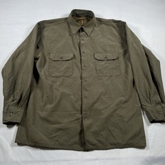 Bruno Sueded Microfiber long sleeve button down shirt Large Olive Luxury brand