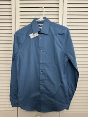 Men’s Express 1MX Extra Slim Fit Dress Shirt – XS 13/13.5 – Blue