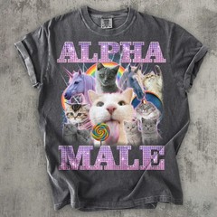 Alpha Male Funny Cat Meme Comfort Tee