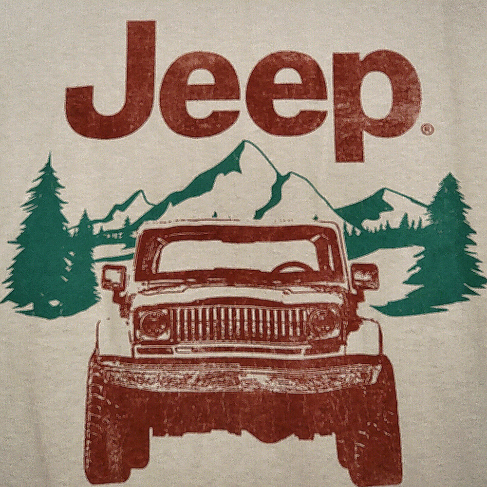 JEEP SPIRIT T SHIRT MENS 2XL XXL BEIGE 1941 VINTAGE CHEROKEE 4X4 FCA OFFROAD NWT