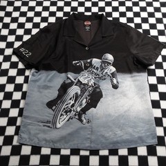 VTG Harley Davidson Bowling Shirt Mens XL Racing 22 Dirt Track