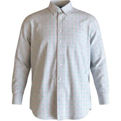 Paul Fredrick Button Down Shirt Mens 18.5×35 White Blue Green Plaid Classic Fit