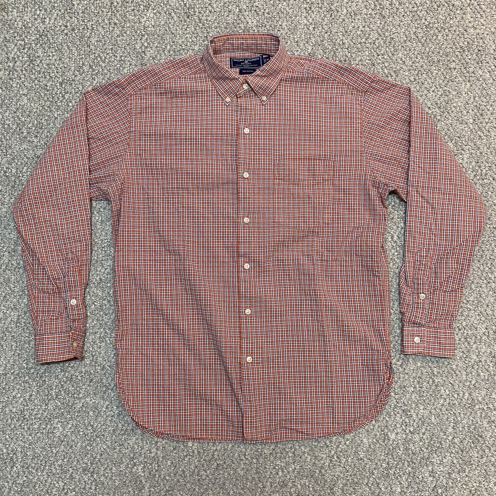 Vintage Ralph Lauren Sport Polo Men’s Button Down Shirt Orange Medium Gussets