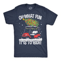 Mens Funny T Shirts Oh What Fun It Is To Ride Sarcastic Golf Cart Graphic