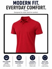Men’s 5-Pack Short Sleeve Pique Polo Shirt – Modern-Fit Casual & Golf Shirt