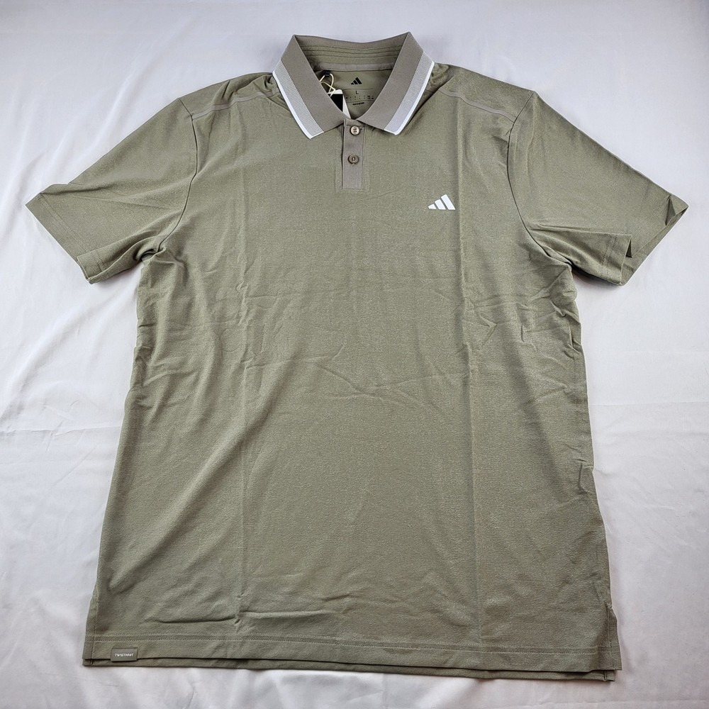 Adidas Ultimate365 Tour Twistknit Pique Polo Shirt Putty Beige Large Golf