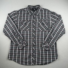 Open Current Men’s XL Gray Button Up Comfort Casual Stylish Shirt