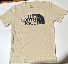 The North Face Men’s M Beige Cotton Crew Neck Short Sleeve Graphic Logo Tee