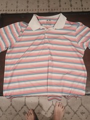 Adidas mens polo climacool Size large multicolor very good condition