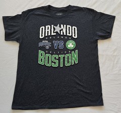 NBA Orlando Magic vs Boston Celtics Graphic T-shirt Size L Gray Enemy Ink USA