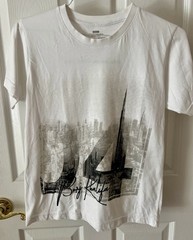 At The Top Of Burj Khalifa skyscraper, Dubai, UAE – White Logo T-Shirt Sz S