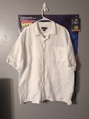 Fortino Landi Men’s White 100% Linen Button Up Shirt Size 5XL