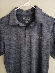 Nobull Polo Shirt Mens Medium Camo Athletic Golf Casual Short Sleeve Stretch USA