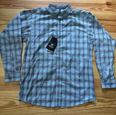 Ariat Men’s Pro Series Classic Fit Western Blue Sun Protection Vented Sz M