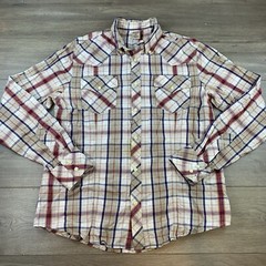True Religion Button Down Shirt Men’s 3XL Multicolor Plaid Long Sleeve Pockets